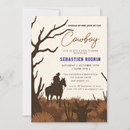 Kleine Cowboy Modern Baby shower Invitation Kaart