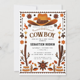 Kleine Cowboy Modern Baby shower Invitation Kaart