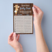 Kleine Cowboy-naam die Baby Tune Shower Game-kaart Flyer (Hand)