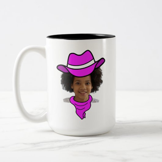  kleine cowboy of cowgirl foto Mok (Links)