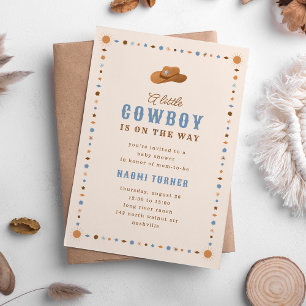 Kleine Cowboy op de Weg Baby shower Kaart