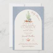 Kleine Cowboy op de Weg Baby shower Uitnodiging (Voorkant)