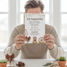 Kleine cowboy op komst Spaanse cowboy baby shower