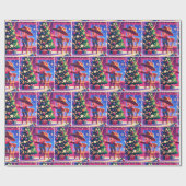 Kleine cowboy op stoel versieren kerstboom cadeaupapier (Vlak)