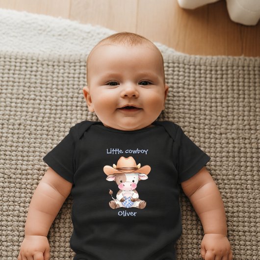 Kleine Cowboy Persoonlijke Pasgeborene Romper