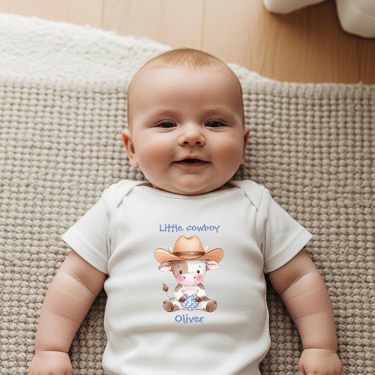 Kleine Cowboy Persoonlijke Pasgeborene Romper