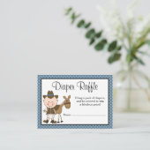 Kleine Cowboy Polka Dots Baby shower Luier Raffle Informatiekaartje (Staand voorkant)