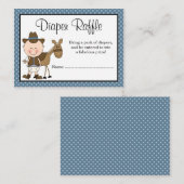 Kleine Cowboy Polka Dots Baby shower Luier Raffle Informatiekaartje (Voorkant / Achterkant)