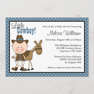 Kleine Cowboy Polka Dots Baby Shower-uitvindingen Kaart