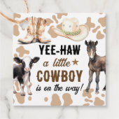 Kleine Cowboy Rodeo Baby shower Bedankjes Labels (Voorkant)