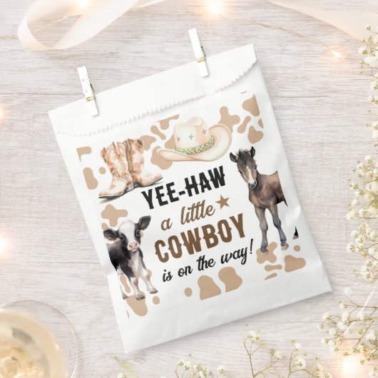 Kleine Cowboy Rodeo Baby shower Bedankzakje (Geknipt)