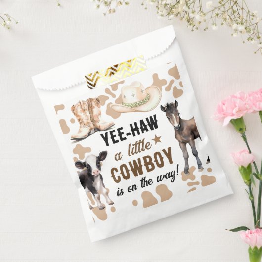 Kleine Cowboy Rodeo Baby shower Bedankzakje (Gezegeld)