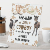 Kleine Cowboy Rodeo Baby shower Reclamebord Met Voetstuk (Insitu)