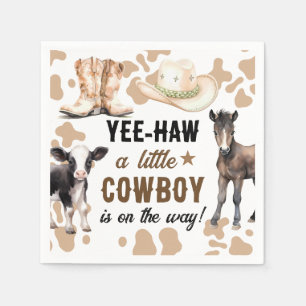 Kleine Cowboy Rodeo Baby shower Servet