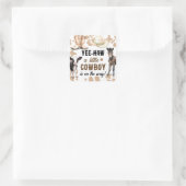 Kleine Cowboy Rodeo Baby shower Vierkante Sticker (Tas)