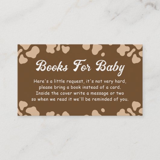 Kleine Cowboy Rodeo Boeken Baby shower Informatiekaartje (Voorkant)