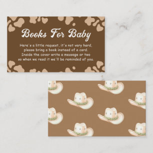 Kleine Cowboy Rodeo Boeken Baby shower Informatiekaartje