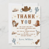 Kleine Cowboy Rodeo Western Baby shower Bedankkaart (Voorkant)