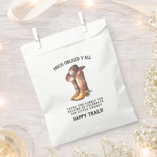 Kleine Cowboy | Rustiek Western Baby shower Favor Bedankzakje (Geknipt)