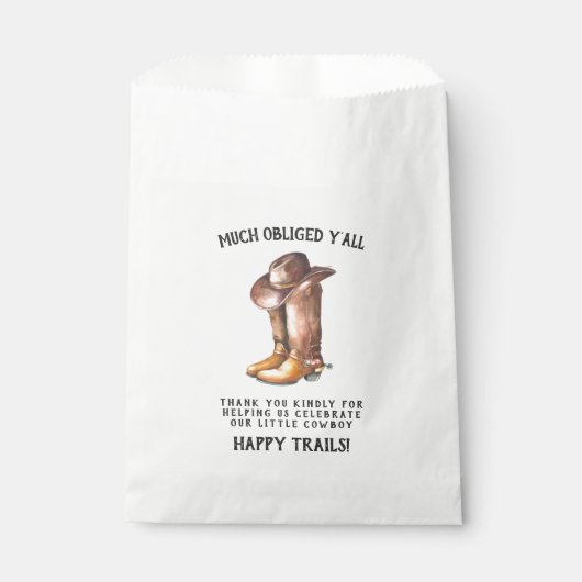 Kleine Cowboy | Rustiek Western Baby shower Favor Bedankzakje (Voorkant)