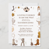 Kleine Cowboy rustiek Western Baby shower Kaart (Voorkant)