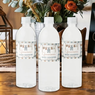 Kleine Cowboy Rustieke Western Baby Shower Waterfles Etiket
