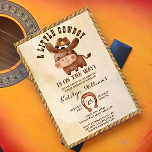 Kleine cowboy schattig baby paard in een pet baby  kaart