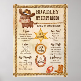 Kleine cowboy schattig baby paard in een pet mijlp poster