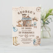 Kleine Cowboy Schattige Baby Horse Verjaardag Kaart (Staand voorkant)