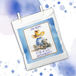 Kleine Cowboy thema Baby shower Bedankzakje