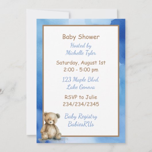 Kleine Cowboy thema Baby shower Kaart (Achterkant)