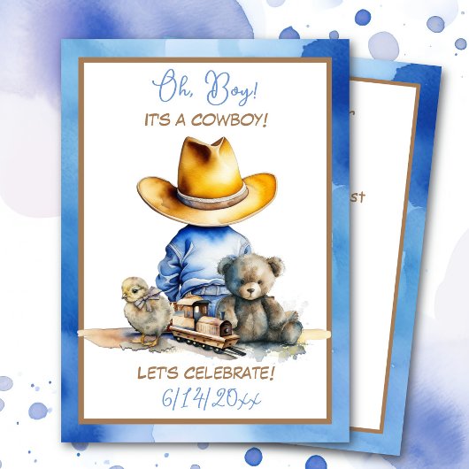 Kleine Cowboy thema Baby shower Kaart