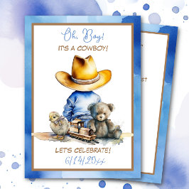 Kleine Cowboy thema Baby shower Kaart
