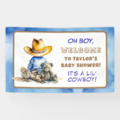Kleine Cowboy thema Baby shower Spandoek (Horizontaal)