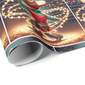 Kleine Cowboy Twirling Kerstverlichting Cadeaupapier (Rol Hoek)