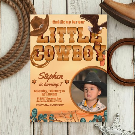 Kleine Cowboy Verjaardag Kaart