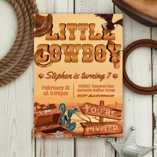 Kleine Cowboy Verjaardag Kaart
