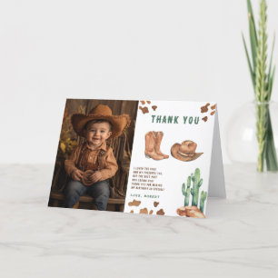 Kleine Cowboy Verjaardagsfeest Dank je Bedankkaart
