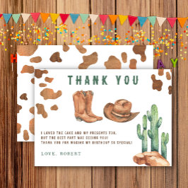 Kleine Cowboy verjaardagsfeestje Dank u Bedankkaart
