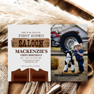 Kleine Cowboy Verjaardagsfeestje Eerste Rodeo wild Kaart