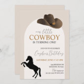 Kleine Cowboy Verjaardagsuitnodiging Kaart (Voorkant / Achterkant)