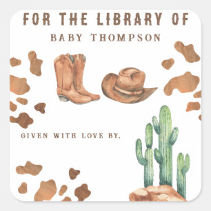 Kleine Cowboy - VOOR DE BIBLIOTHEEK VAN Vierkante Sticker