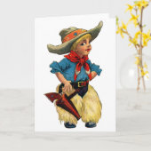 Kleine Cowboy, Wenskaart Kaart (Gele Bloem)
