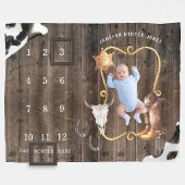 Kleine Cowboy Western | Baby Mijlpaaldeken Fleece Deken