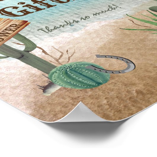 Kleine Cowboy Western Baby shower Kaarten en gesch Poster (Hoek)