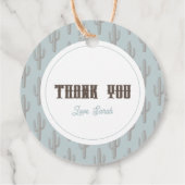 Kleine Cowboy Western Blue Boy Baby shower Bedankjes Labels (Achterkant)