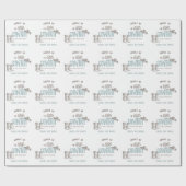 Kleine Cowboy Western Blue Boy Baby shower Cadeaupapier (Vlak)