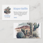 Kleine Cowboy Western Blue Boy Baby shower Luier Informatiekaartje (Voorkant / Achterkant)