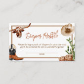 Kleine Cowboy Western Rodeo Luier Raffle Informatiekaartje (Voorkant)