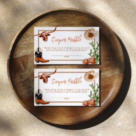 Kleine Cowboy Western Rodeo Luier Raffle Informatiekaartje